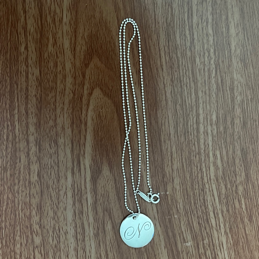 N Disc Charm On 18in Mini Bead Chain